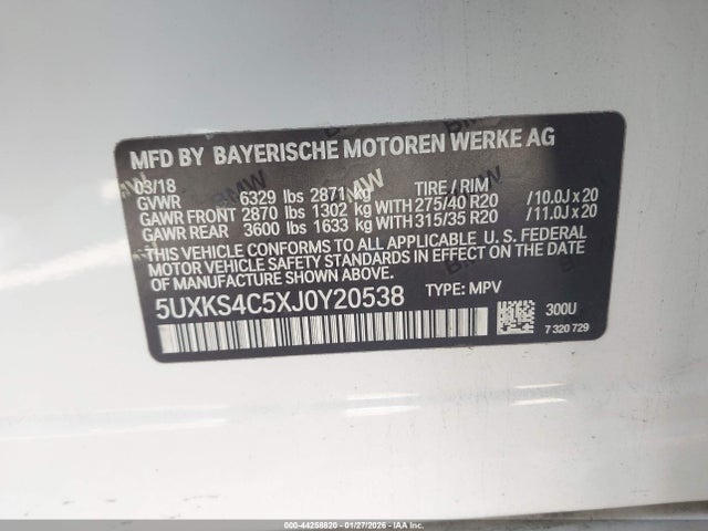 5UXKS4C5XJ0Y20538 BMW X5 Xdrive35d