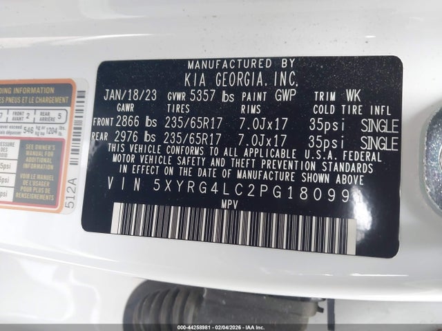 2023 KIA SORENTO 5XYRG4LC2PG180991 Photo 8