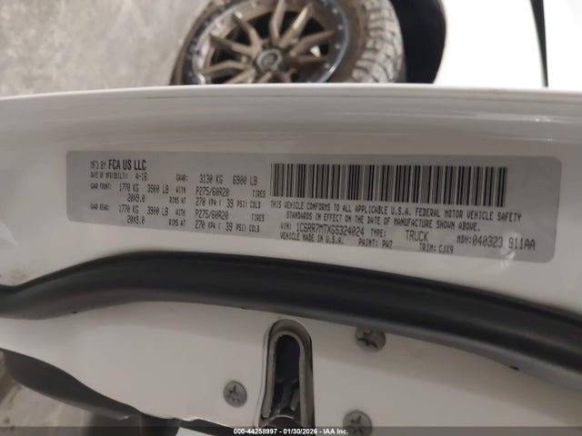 Продажа на аукционе авто 2016 Ram 1500 Sport, vin: 1C6RR7MTXGS324024, номер лота: 44258997