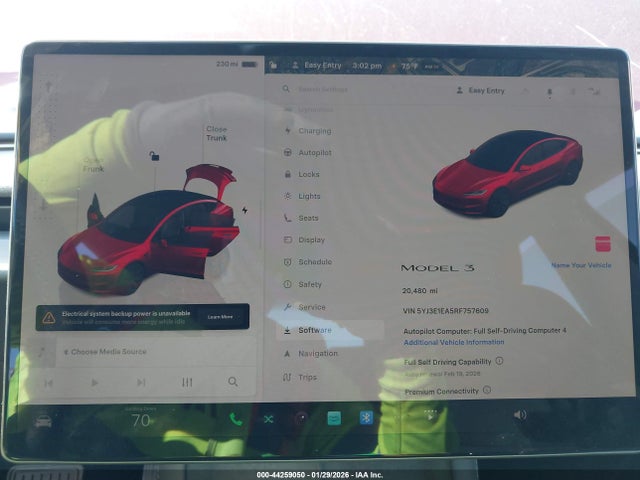 44259050 :رقم المزاد ، 5YJ3E1EA5RF757609 vin ، 2024 Tesla Model 3 Long Range Dual Motor All-wheel Drive/rear-wheel Drive مزاد بيع