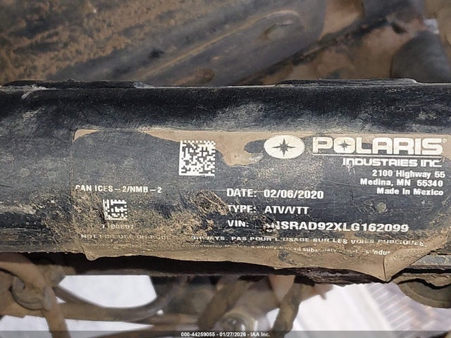 2020 POLARIS RZR 3NSRAD92XLG162099 Photo 9