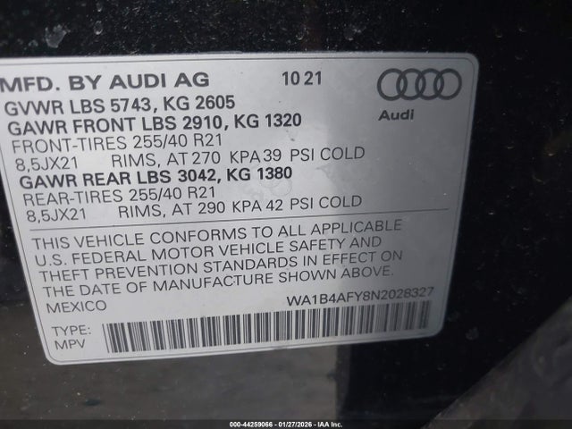 2022 AUDI SQ5 WA1B4AFY8N2028327 Photo 8