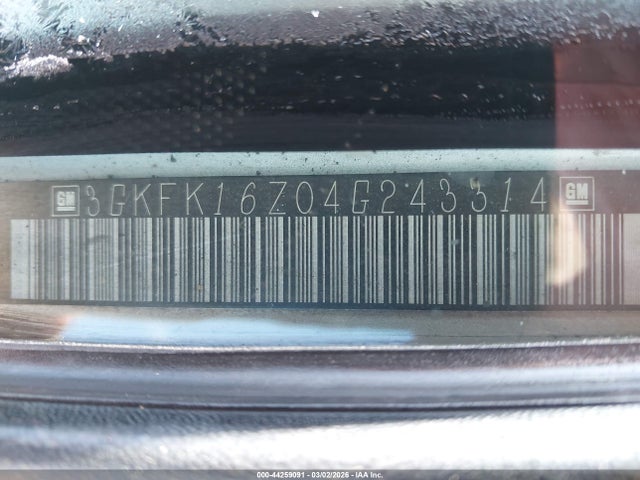 Aukcja sprzedaży 2004 Gmc Yukon Xl 1500 Slt, vin: 3GKFK16Z04G243314, numer aukcji: 44259091