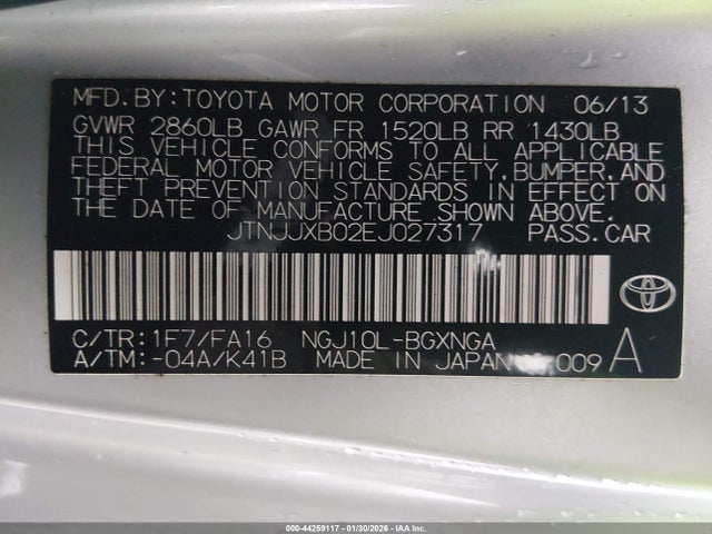 JTNJJXB02EJ027317 Scion IQ