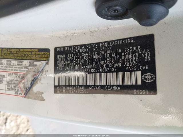 2007 TOYOTA CAMRY 4T1BE46K67U687137 Photo 8