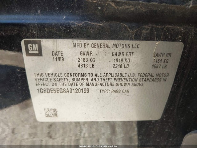2010 Cadillac Cts Luxury მანქანა იყიდება აუქციონზე, vin: 1G6DE5EG8A0120199, აუქციონის ნომერი: 44259137