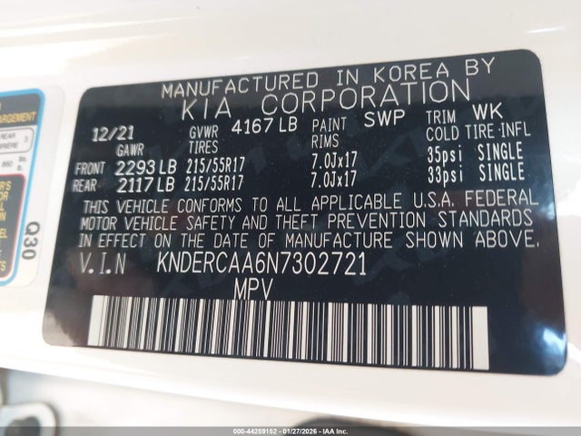 KNDERCAA6N7302721 KIA SELTOS EX