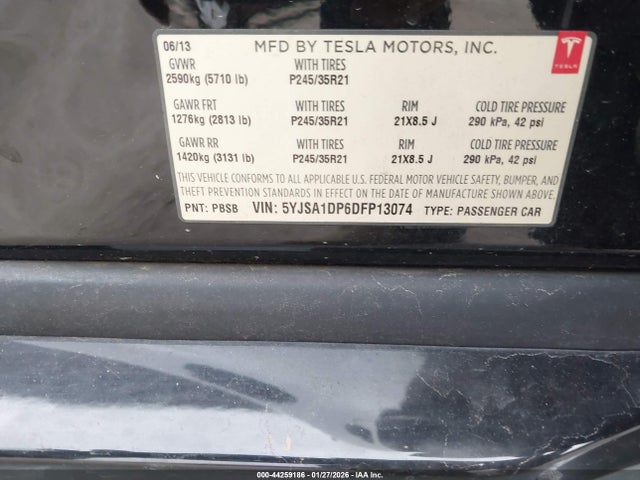 2013 TESLA MODEL S 5YJSA1DP6DFP13074 Photo 8