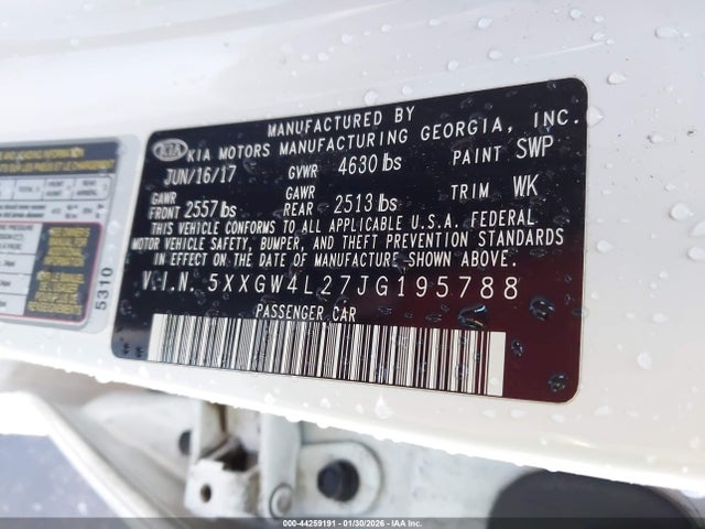 5XXGW4L27JG195788 KIA Optima Sx Turbo