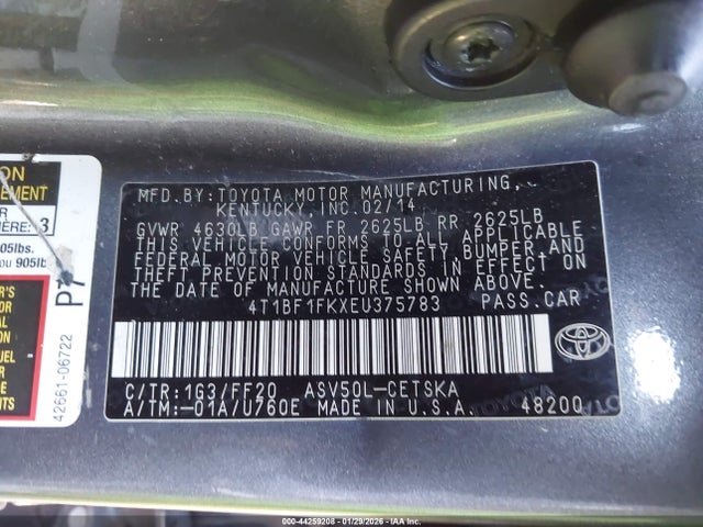 Toyota CAMRY SE 2014 4T1BF1FKXEU375783 Image 9