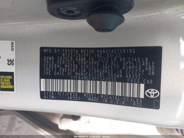 Toyota COROLLA LE 2023 5YFB4MDE9PP043035 Image 9