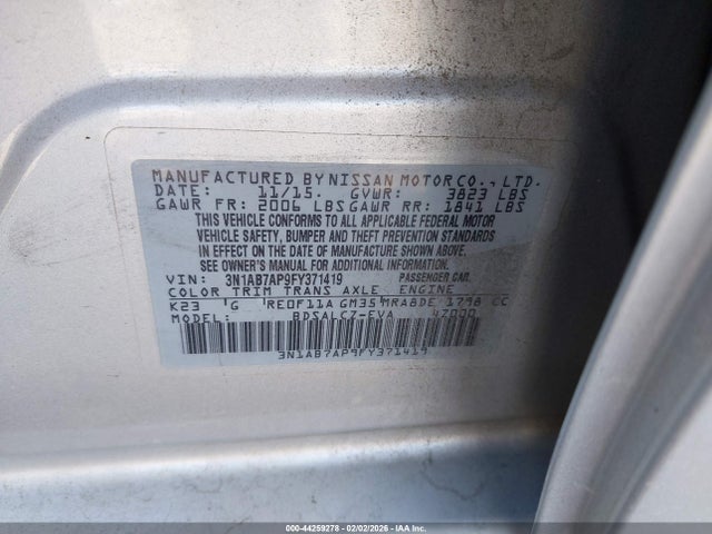 3N1AB7AP9FY371419 Nissan SENTRA S