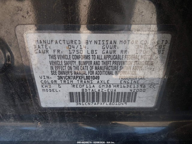 2015 NISSAN VERSA 3N1CN7APXFL801049 Photo 8