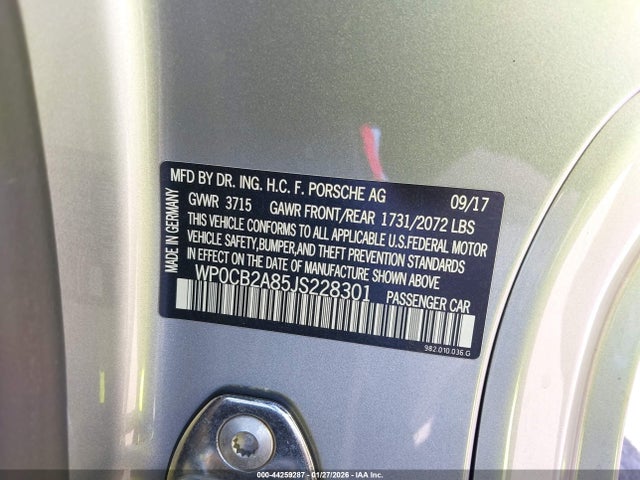 2018 PORSCHE 718 BOXSTER WP0CB2A85JS228301 Photo 8