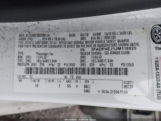 2018 FORD FIESTA 3FADP4EJ1JM118925 Photo 8