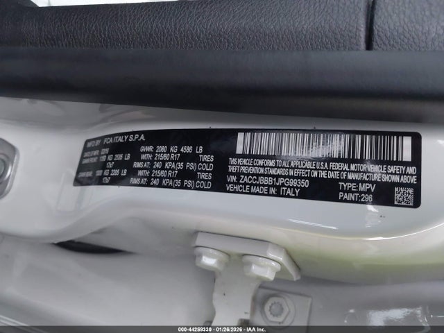 ZACCJBBB1JPG99350 Jeep Renegade Latitude 4x4