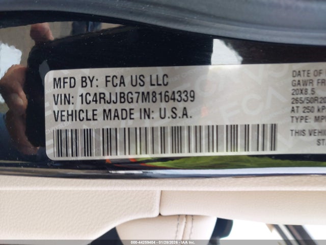 1C4RJJBG7M8164339 Jeep Grand Cherokee L Limited 4x2