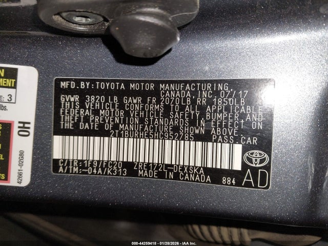 Toyota COROLLA SE 2017 2T1BURHE5HC952785 Image 9