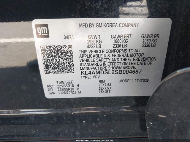 44259422 :رقم المزاد ، KL4AMDSL2SB004687 vin ، 2025 Buick Encore Gx Sport Touring Fwd مزاد بيع