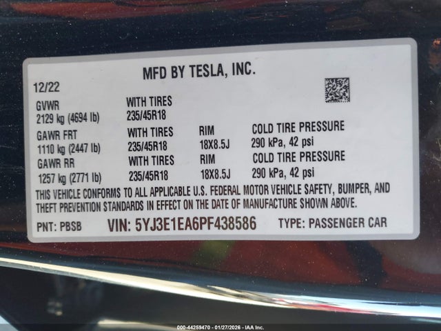 2023 TESLA MODEL 3 5YJ3E1EA6PF438586 Photo 8