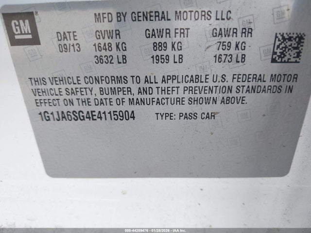 1G1JA6SG4E4115904 Chevrolet Sonic Ls Auto