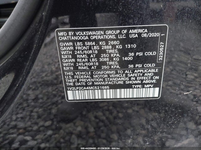 Volkswagen Atlas 2.0t Se 2021 1V2LP2CA4MC521685 Image 9