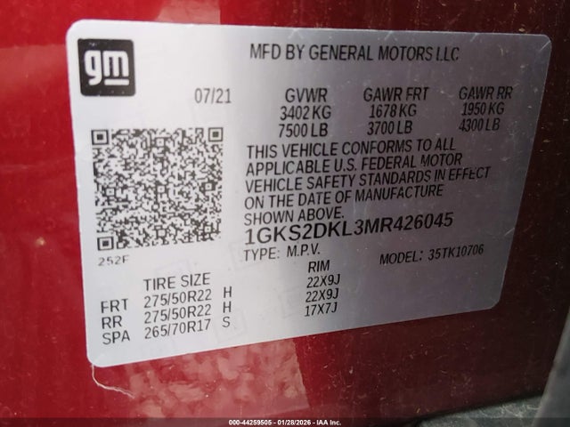 2021 GMC YUKON 1GKS2DKL3MR426045 Photo 8