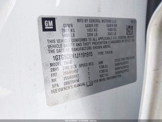 1GTG5CEN1J1191915 GMC CANYON SLE
