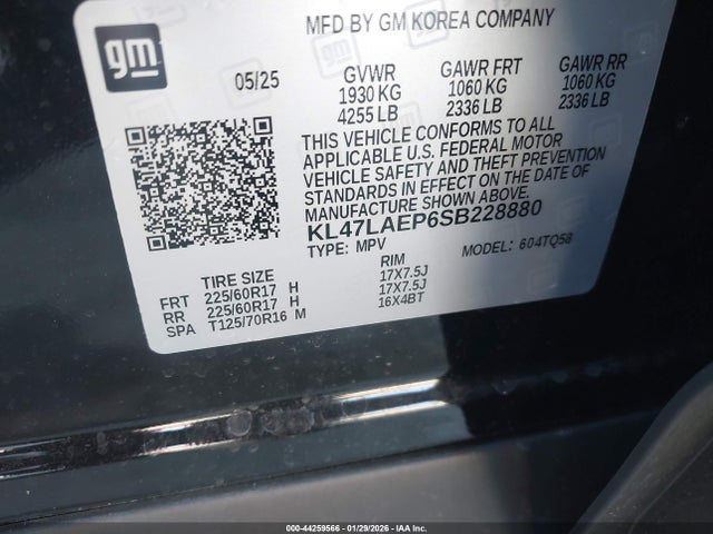 Aukcja sprzedaży 2025 Buick Envista Preferred, vin: KL47LAEP6SB228880, numer aukcji: 44259566