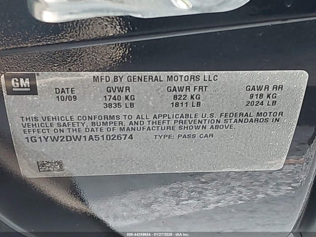 2010 CHEVROLET CORVETTE 1G1YW2DW1A5102674 Photo 8