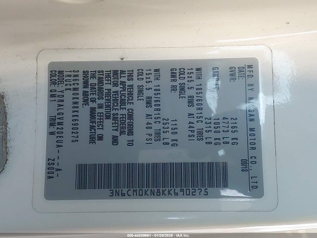 3N6CM0KN8KK690275 Nissan NV200 SV