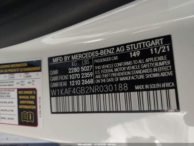 2022 MERCEDES-BENZ C 300 W1KAF4GB2NR030188 Photo 8