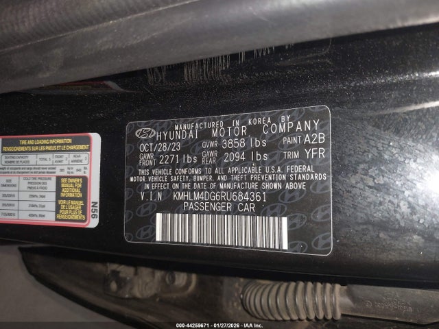 KMHLM4DG6RU684361 Hyundai ELANTRA SEL