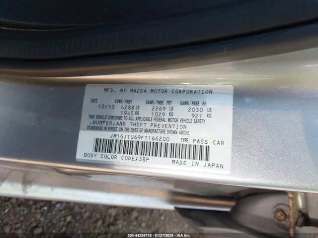 44259715 :رقم المزاد ، JM1GJ1U69F1166200 vin ، 2015 Mazda Mazda6 I Sport مزاد بيع