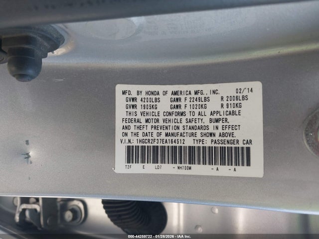 Honda ACCORD LX 2014 1HGCR2F37EA164512 Image 9