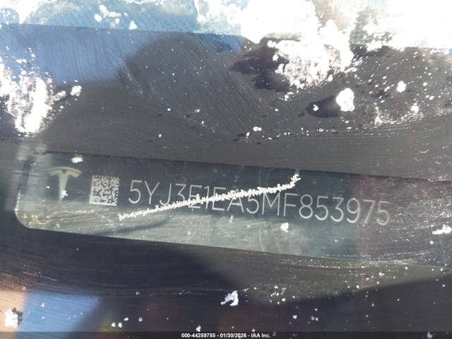 Aukcja sprzedaży 2021 Tesla Model 3 Standard Range Plus Rear-wheel Drive, vin: 5YJ3E1EA5MF853975, numer aukcji: 44259755