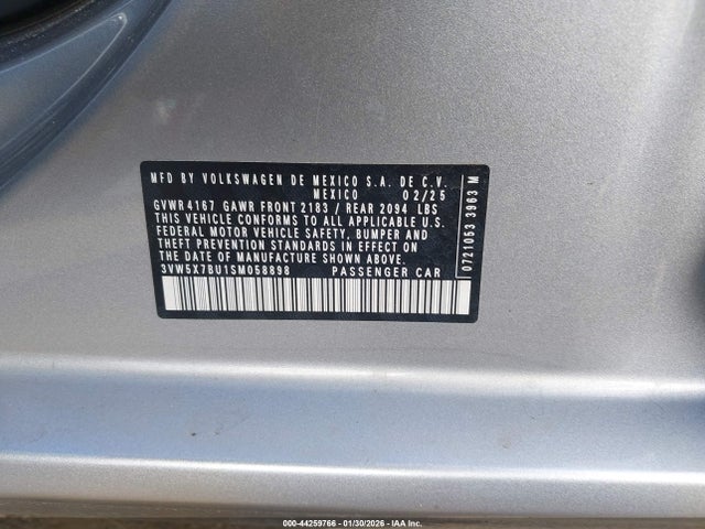 3VW5X7BU1SM058898 Volkswagen Jetta 1.5t S