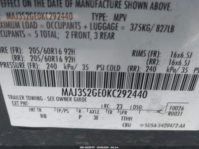 2019 FORD ECOSPORT MAJ3S2GE0KC292440 Photo 8