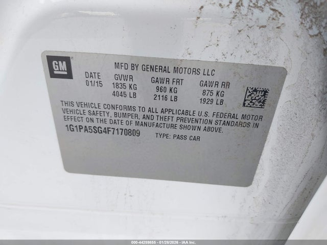 Chevrolet Cruze Ls Auto 2015 1G1PA5SG4F7170809 Image 9
