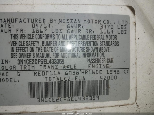Nissan Versa Note S Plus 2014 3N1CE2CP5EL433359 Image 9