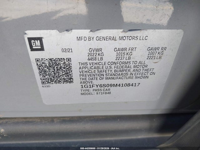 2021 CHEVROLET BOLT EV 1G1FY6S09M4108417 Photo 8