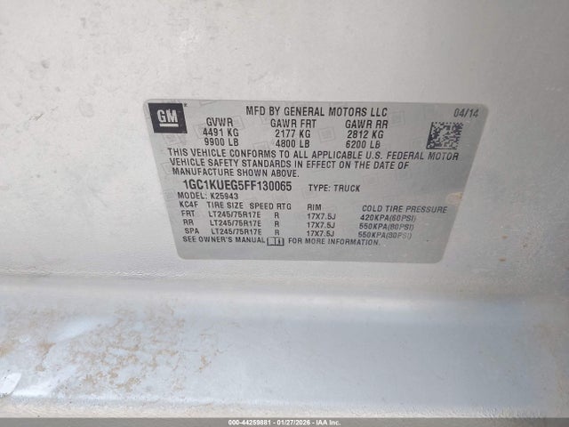 1GC1KUEG5FF130065 Chevrolet Silverado 2500hd Wt