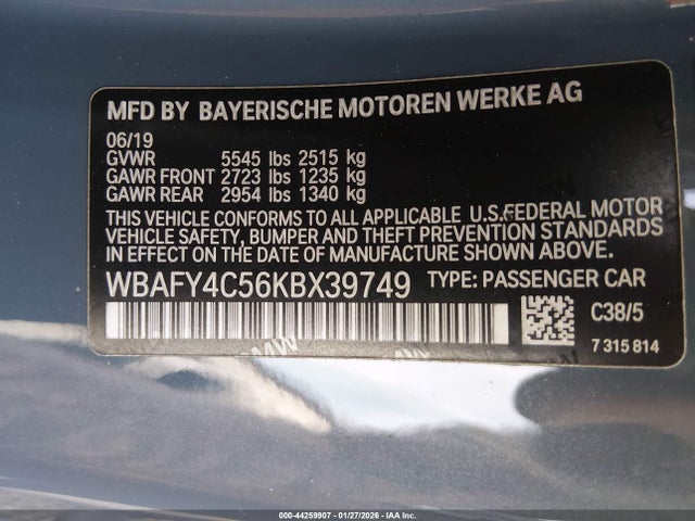 WBAFY4C56KBX39749 BMW M850i Xdrive