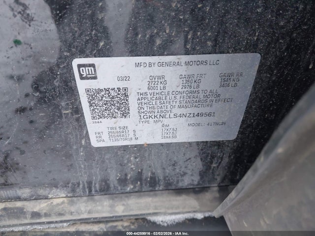 1GKKNLLS4NZ149561 GMC Acadia Awd At4