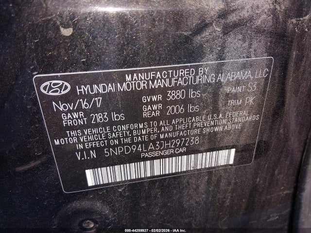 5NPD94LA3JH297238 Hyundai Elantra Eco