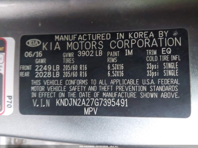 KNDJN2A27G7395491 KIA Soul