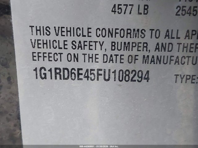 1G1RD6E45FU108294 Chevrolet Volt