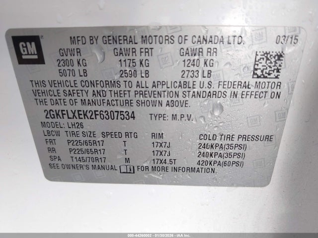 GMC Terrain Slt-1 2015 2GKFLXEK2F6307534 Image 9