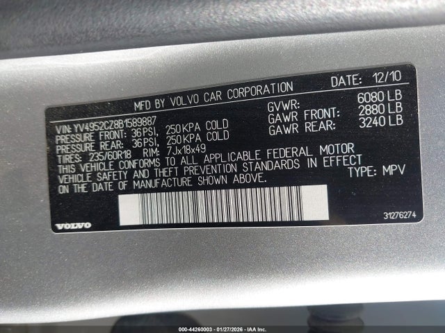 2011 VOLVO XC90 YV4952CZ8B1589887 Photo 8