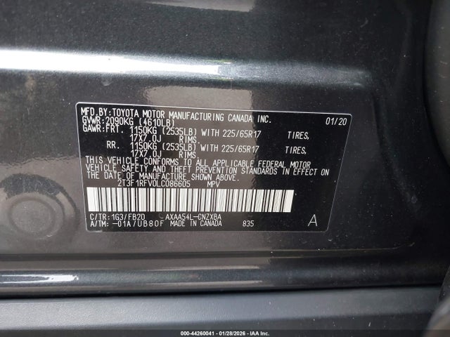 Toyota RAV4 LE 2020 2T3F1RFV0LC086605 Image 9